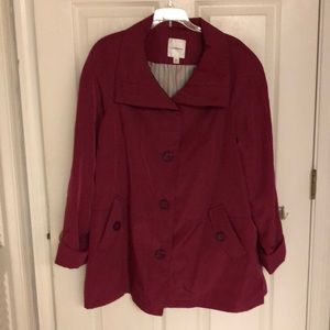 Croft & Barrow Burgundy Rain Coat